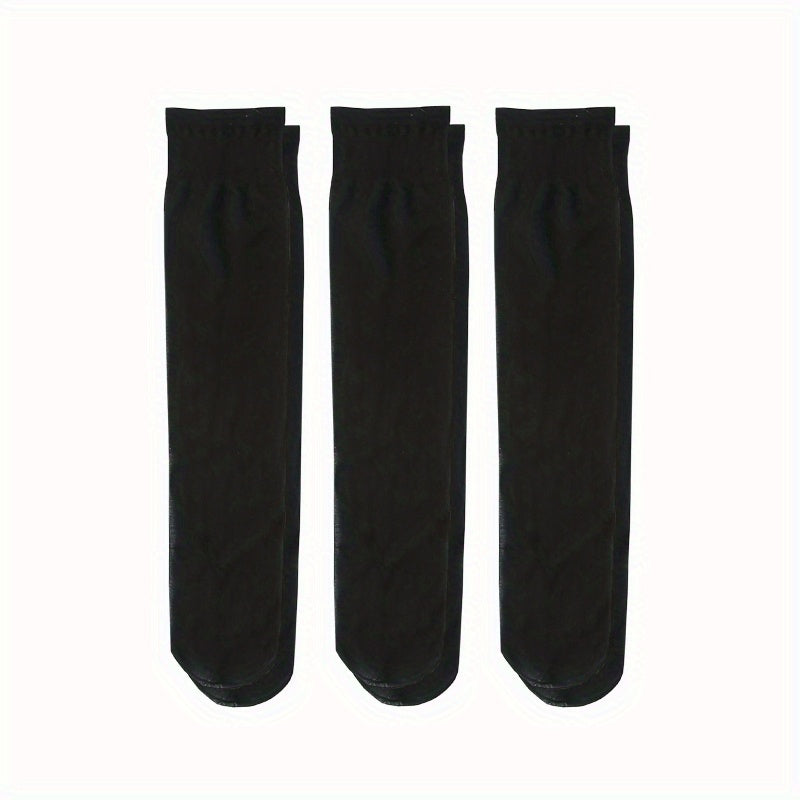 3 Pairs Mesh Calf Stockings & Knee High Socks Women's Hosiery
