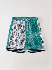 Men's Bandana Pattern Drawstring Shorts