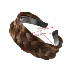 Synthetic Braided Hairband Wide Plaited Braids Headband