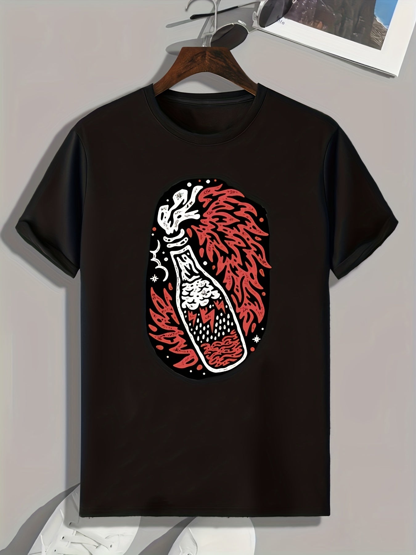 Bottle Print Men's Graphic T shirt Casual Comfy Tees For Summer