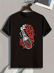 Bottle Print Men's Graphic T shirt Casual Comfy Tees For Summer