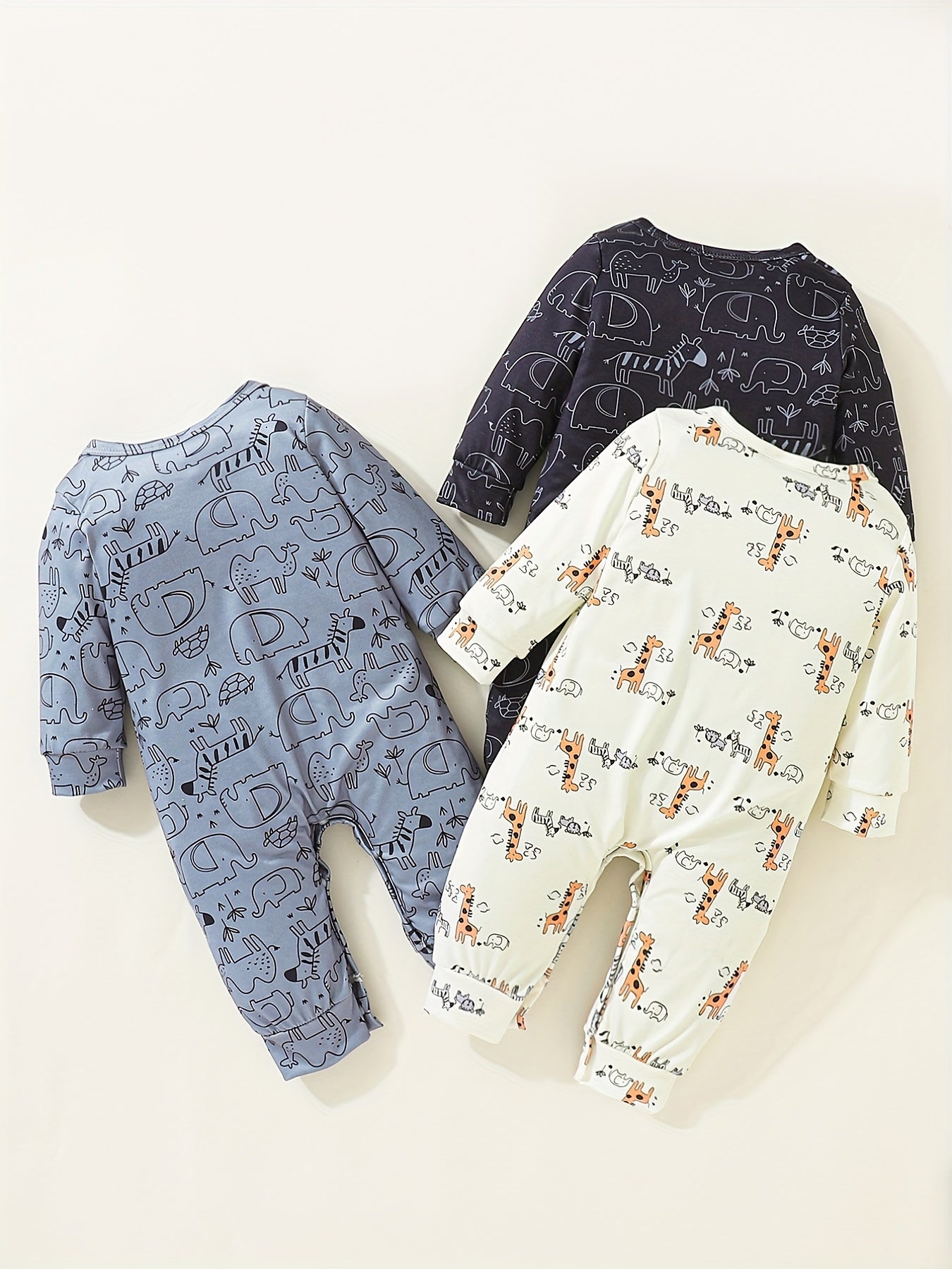 Baby Boys Gift Soft Loungewear Set Long Sleeve Rompers 3pcs