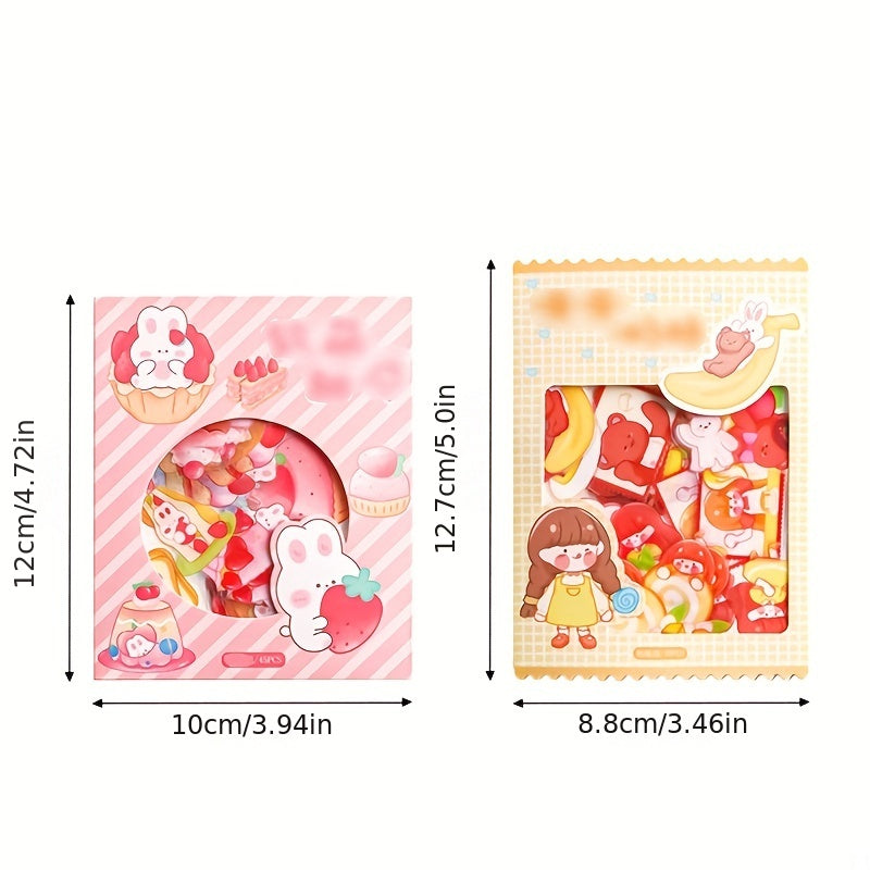 45pcs Cartoon Dessert Stickers - Waterproof and Adorable for Decorating