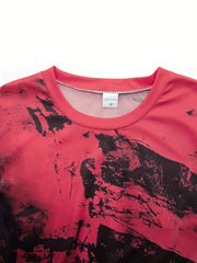 Men's Marble Pattern Print T Shirt Breathable Comfort