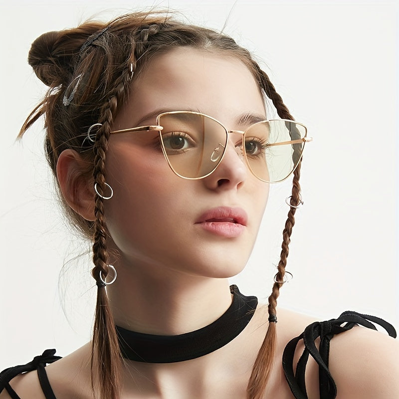 Y2K Cat Eye Sunglasses Metal Anti Glare UV400