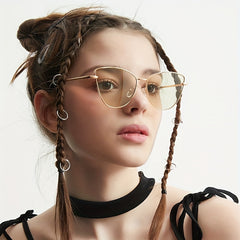 Y2K Cat Eye Sunglasses Metal Anti Glare UV400
