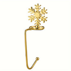 Golden Christmas Fireplace Socks Hook Snowflake Home Decor Safety Clip