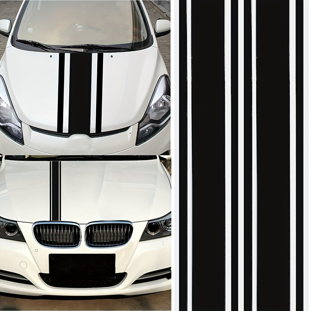 Car Hood Stripe Vinyl Body Sticker Decal 2pcs 183X8CM