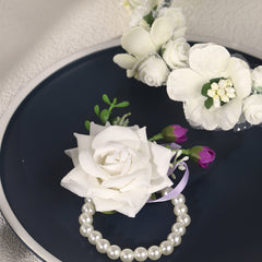 2Pk Flower Hairband Bracelet Wedding Tiara Crown Bridesmaid Gift