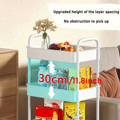 1pc Mobile Storage Cart with Wheels Convenient Floor Storage Rack