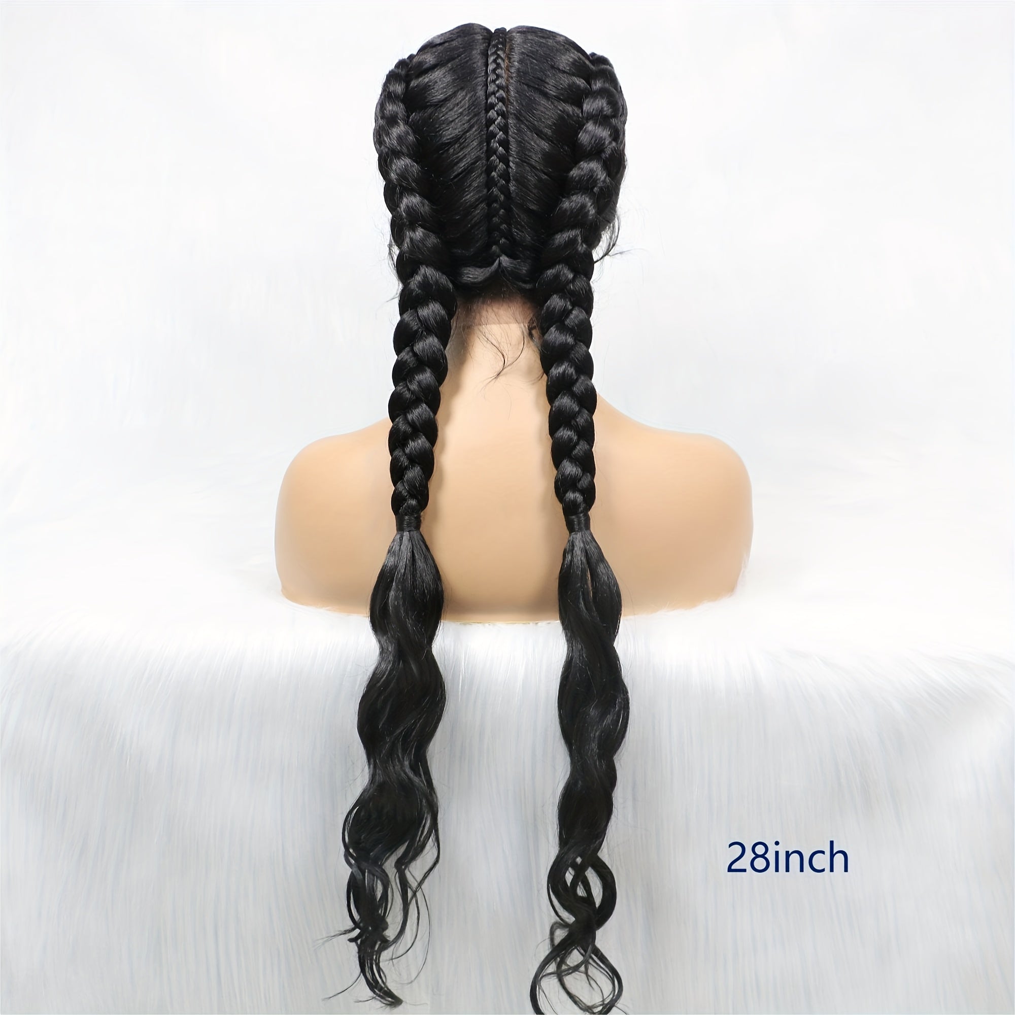 12 Cm Synthetic Cornrow Braided Wigs Lace Front Wigs With Baby Hair