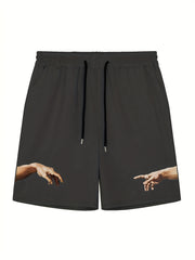 Men's Hands Graphic Drawstring Streetwear Shorts