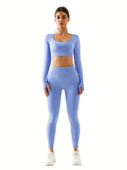Yoga Set Crop Top & Leggings Suit Women's Activewear