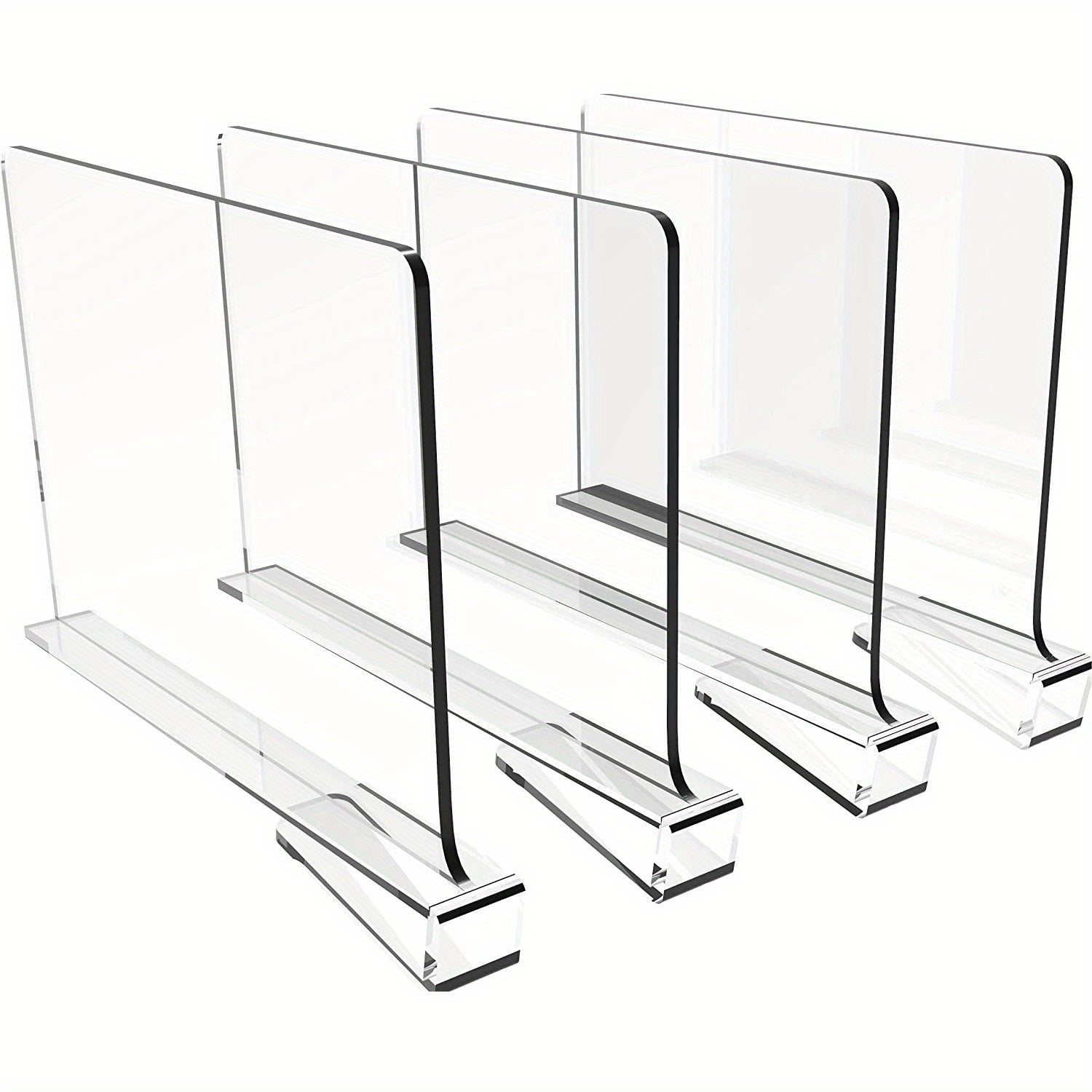 2pcs Acrylic Closet Dividers Detachable Shelf With Nonslip Feet