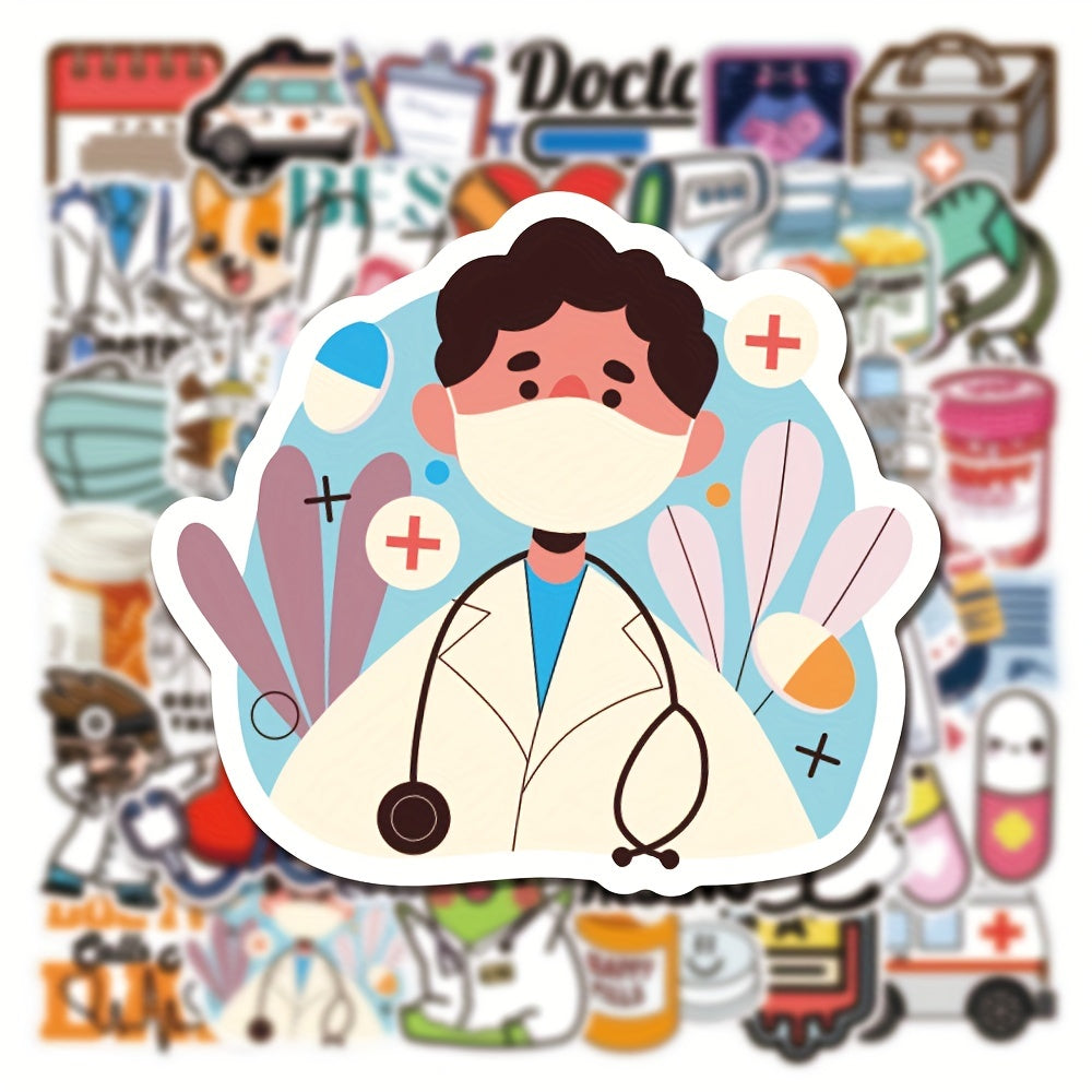 50Pcs Doctor Career Series Graffiti Stickers Waterproof Decorative Stickers