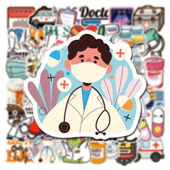 50Pcs Doctor Career Series Graffiti Stickers Waterproof Decorative Stickers