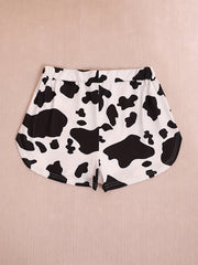 Cow Print Shorts Casual Drawstring Summer Versatile Shorts