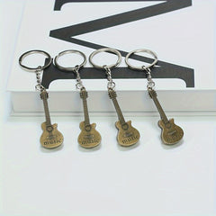 Metal Guitar Keychain Pendant Accessory Christmas Gift