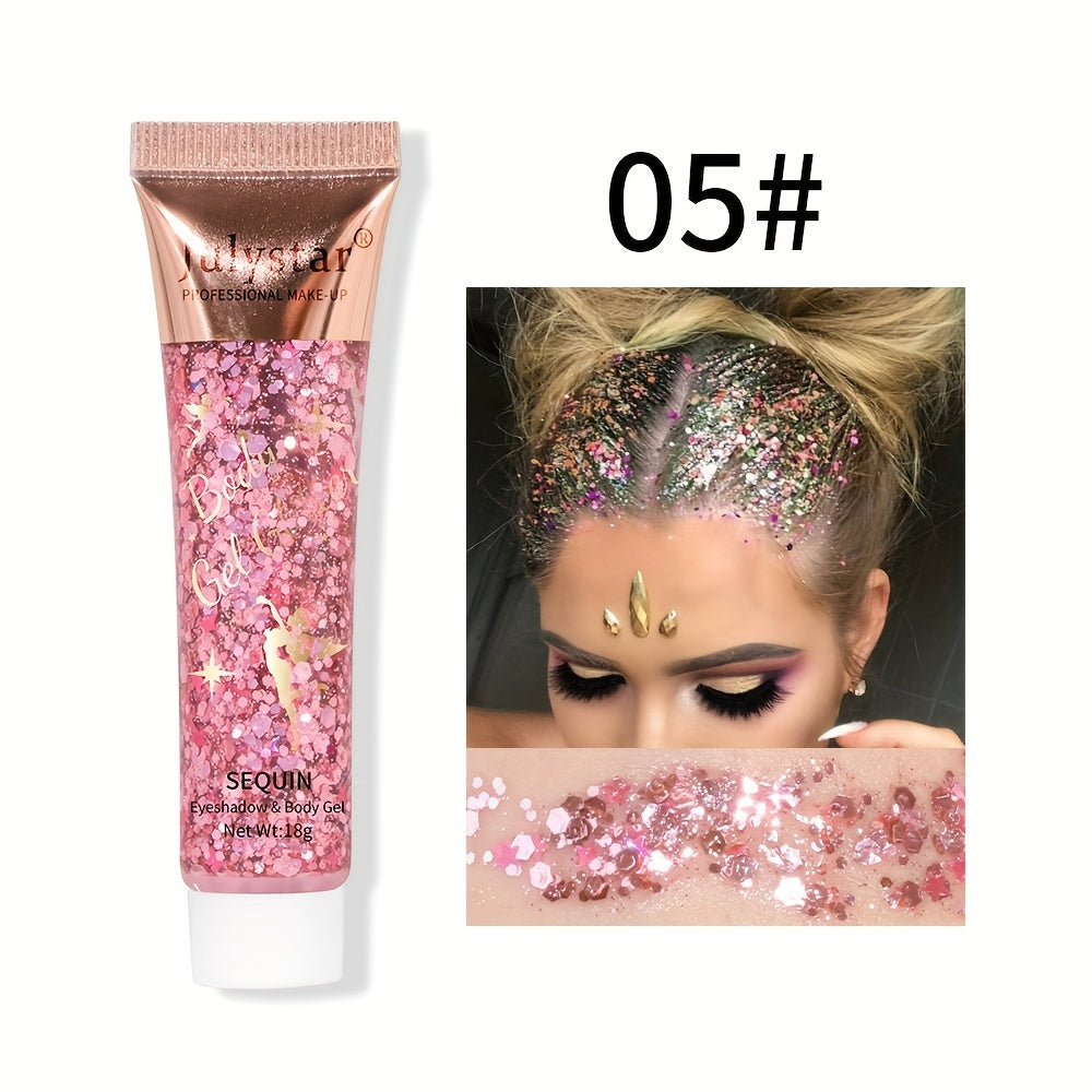 Gel Glitter Eye Shadow Liquid for Face and Body - Polarized Stage Sequins