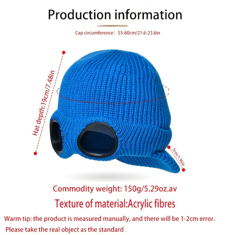 Women's Foldable Ear Protection Baseball Cap Knitted Warm Cold Hat