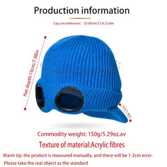 Women's Foldable Ear Protection Baseball Cap Knitted Warm Cold Hat