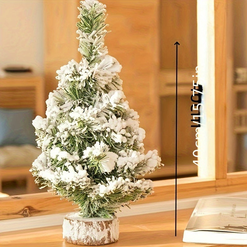 Mini Christmas Tree Artificial Snowflake Flocking Pine Needle Tree