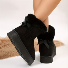 Thick Sole Non Slip Snow Boots Plush Lined Furry Winter Shoes