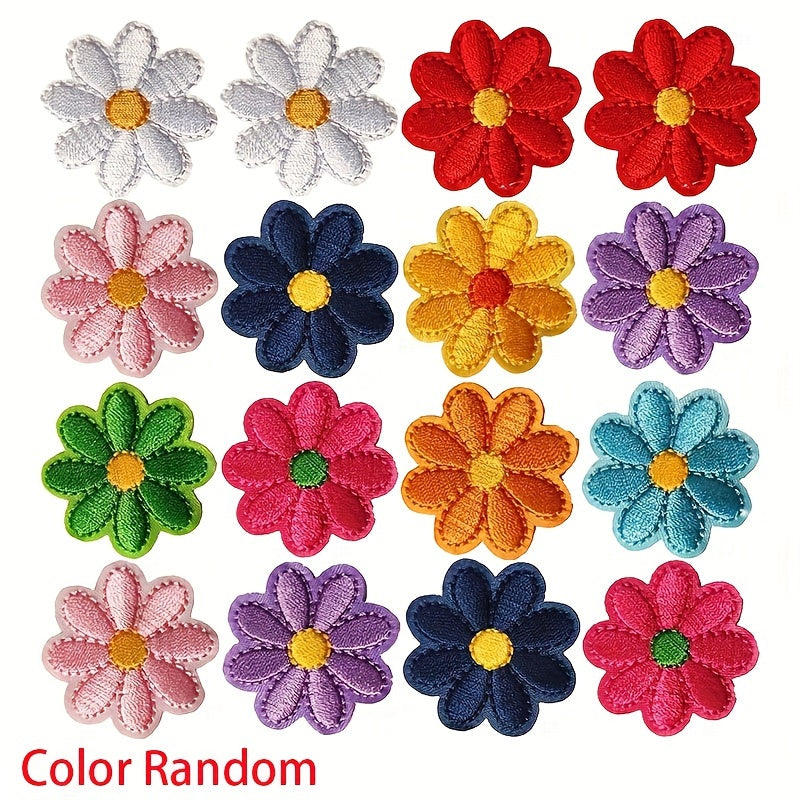 10pcs Small Daisies Embroidered Cloth Patch DIY Ironing Patch