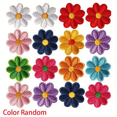 10pcs Small Daisies Embroidered Cloth Patch DIY Ironing Patch
