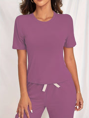 Women's Pajama Set Short Sleeve Top & Pants Sleepwear