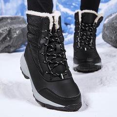 Women's Winter Snow Boots Waterproof Faux Fur Lined Thermal Mid Calf Booties
