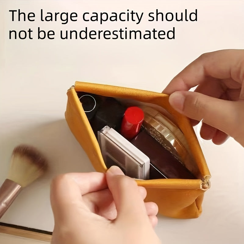 Portable Squeeze Top Cosmetic Bag Waterproof Makeup Pouch