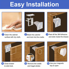 Magnetic Baby Proofing Cabinet Locks - Easy Installation