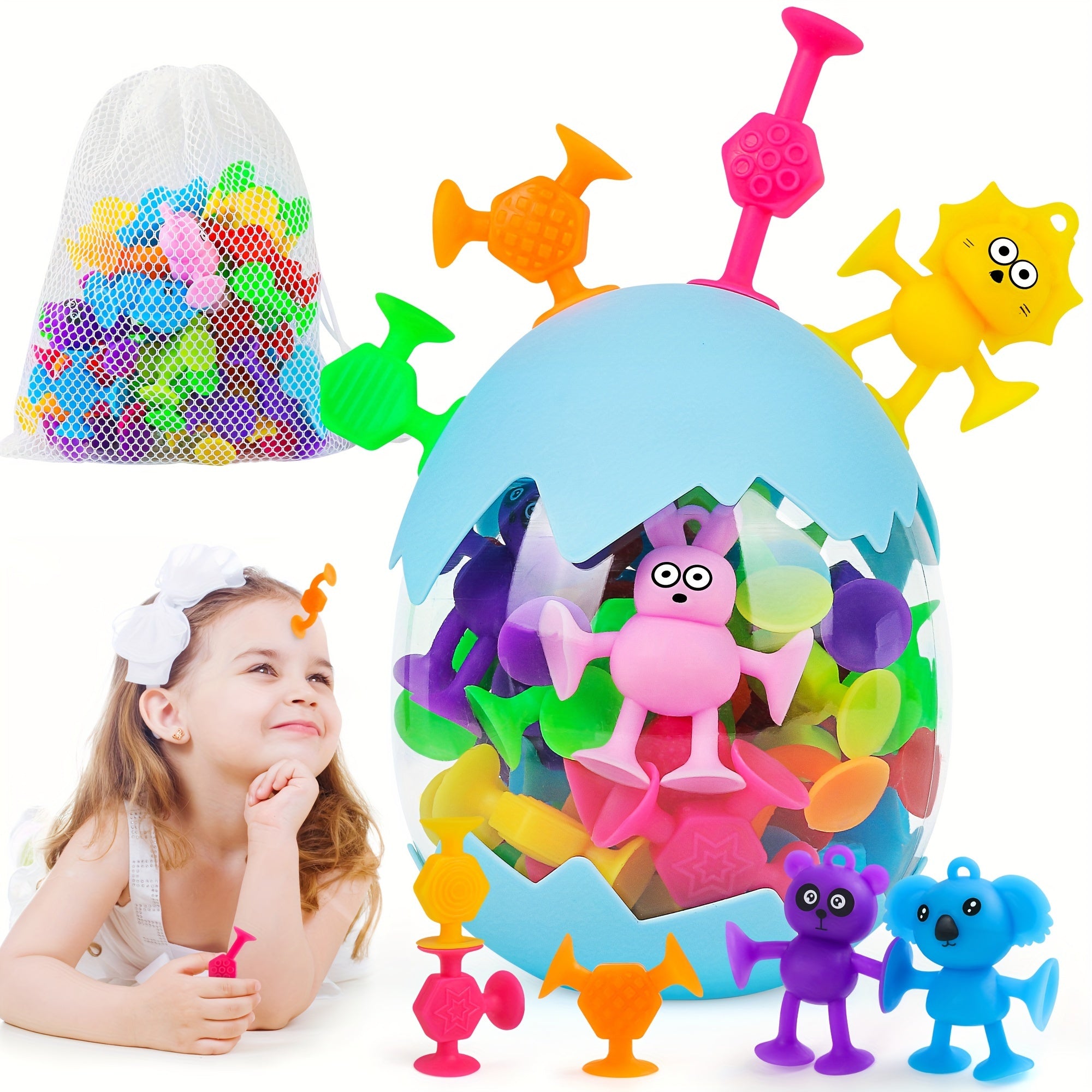 Sensory Suction Toys 40pcs 24pcs Travel Stress Relief Bath Toy