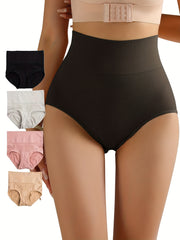 4pcs Seamless High Waist Briefs Comfy & Breathable Panties
