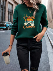 Graphic Print Crew Neck Sweatshirt for Women