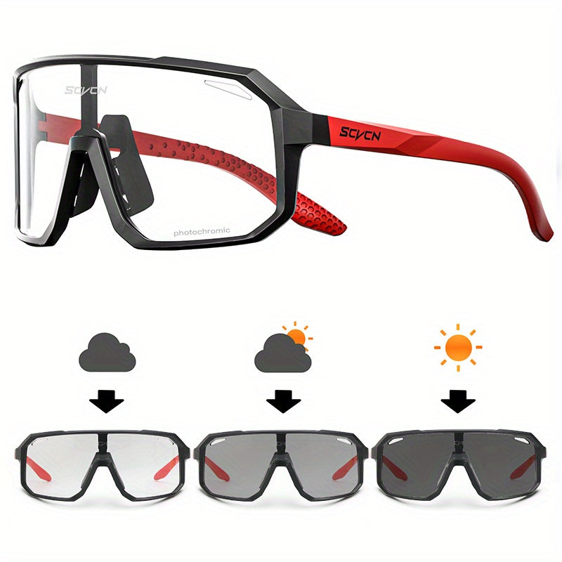 SCVCN Photochromic Cycling Glasses Men Women Windproof
