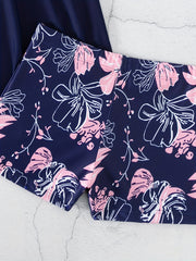 Floral Print Tankini Set Women's Swimsuit