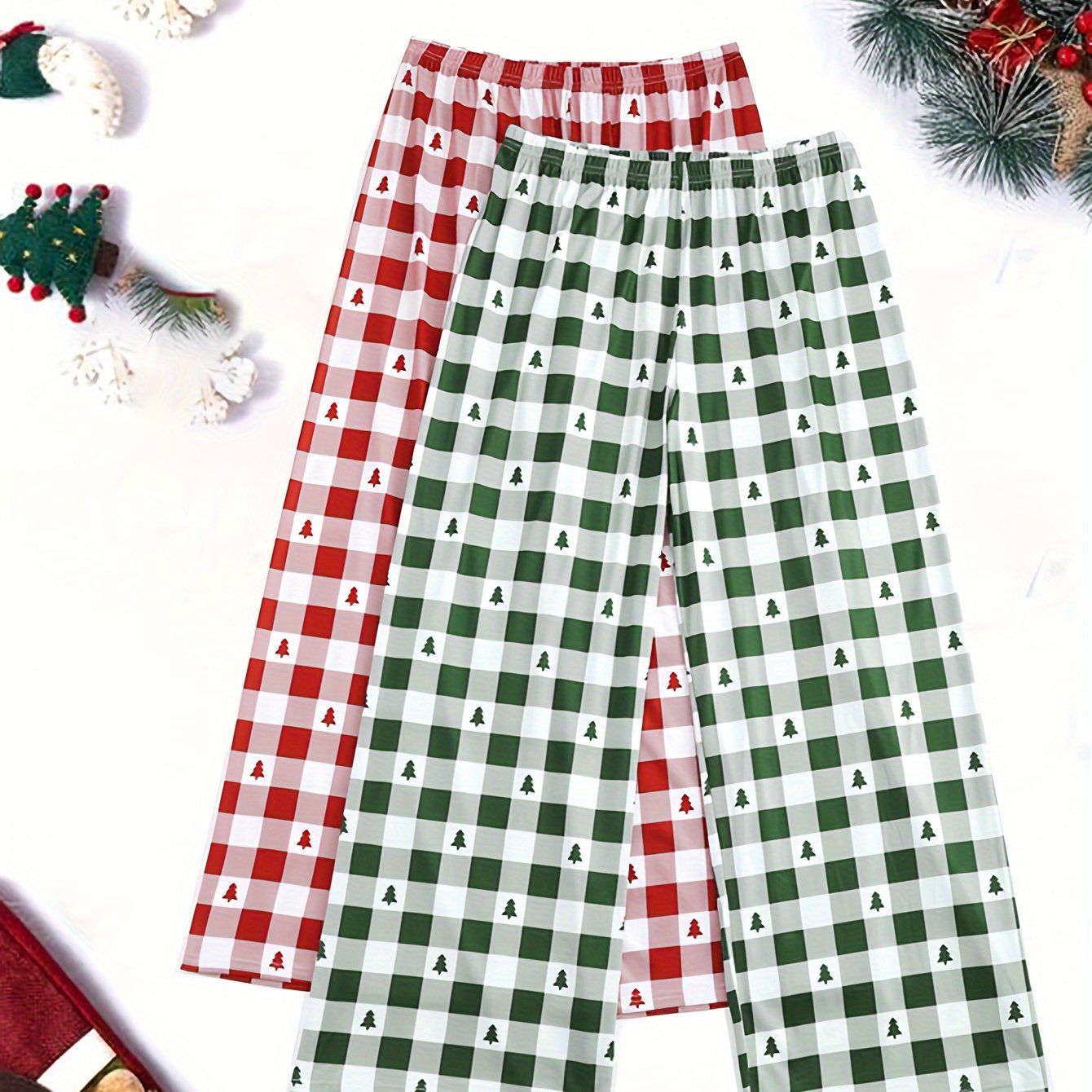 2 Pack Women's Plus Size Christmas Sleepwear Bottoms Set