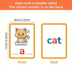 100 Double Sided CVC Word Flashcards Short Vowel Spelling Educational Toy