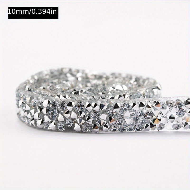 1 Yard Crystal Motif Strass Hot Fix Rhinestone Tape Ribbon Iron On Appliques