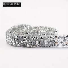 1 Yard Crystal Motif Strass Hot Fix Rhinestone Tape Ribbon Iron On Appliques