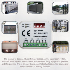 Garage Remote Control Receiver 433MHz 868MHz RX 300 900MHz AC 110V 220V