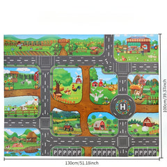 Floor Game Farm Traffic Large Map Simulated City Parking Lot Scene Map