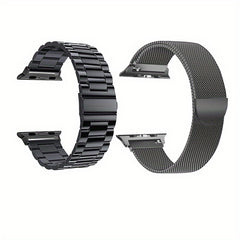 2pcs Stainless Steel Strap For IWatch Series Nylon Braided Strap