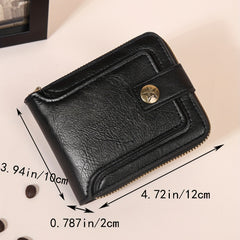 Business Flap Card Slot Zipper Wallet