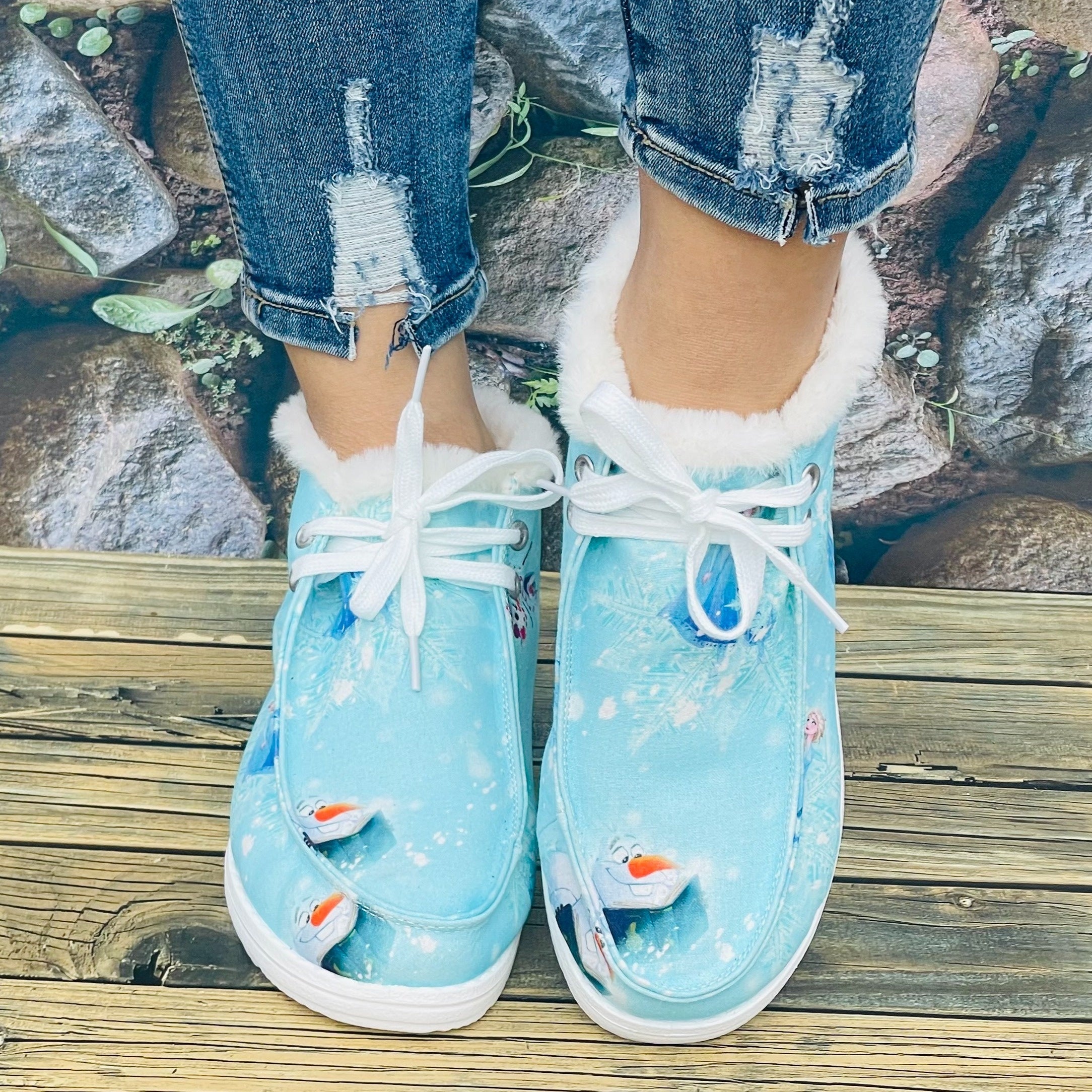 Women's Snowman Cartoon Winter Snow Boots