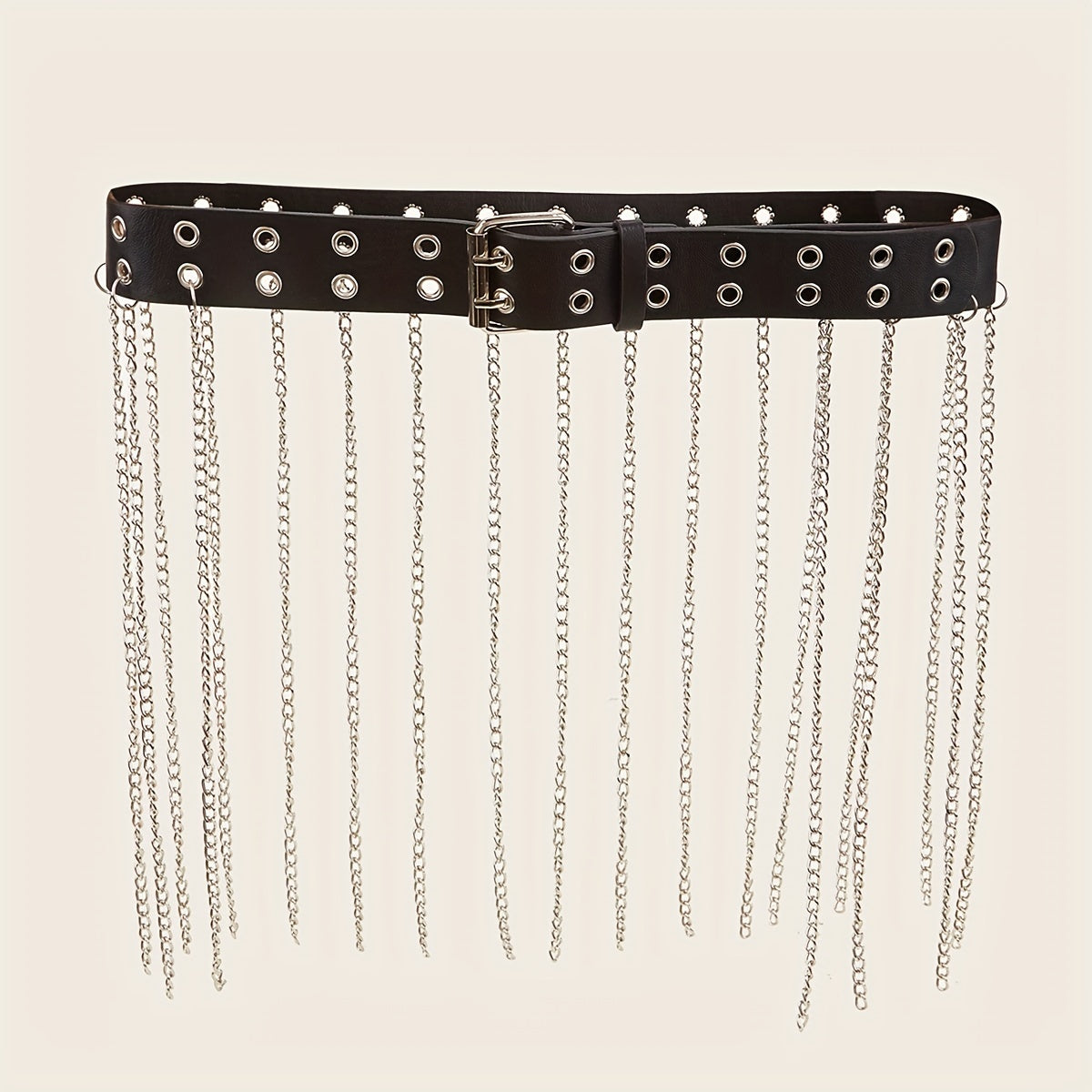 Eyelet Belt Hip Hop Waistband PU Skirt Girdle Jeans Pants Belts