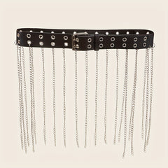 Eyelet Belt Hip Hop Waistband PU Skirt Girdle Jeans Pants Belts