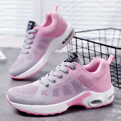 Women's Breathable Knit Running Shoes Casual Lace Up Outdoor Shoes